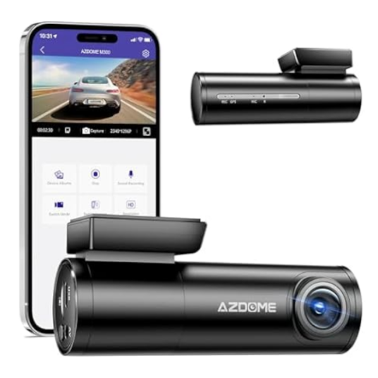 Azdome M300 front dash cam with voice control for $33