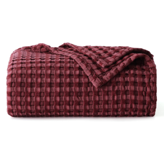 Bedsure cooling cotton waffle blanket for $25