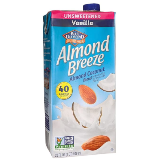 Blue Diamond Dairy 32-ounce unsweetened vanilla almond coconut milk for $7