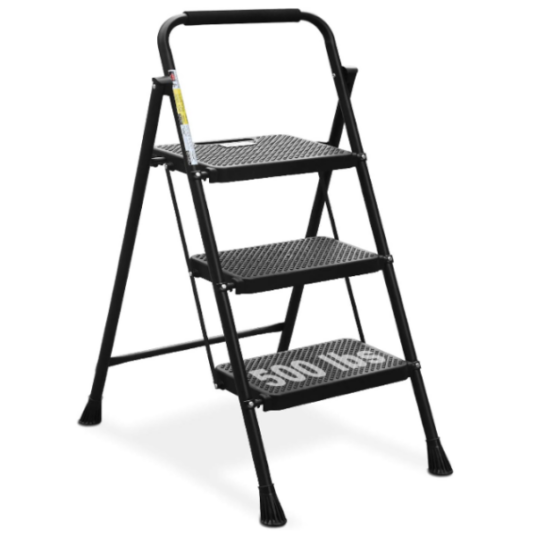 HBTower 3-step folding ladder step stool with handgrip for $56