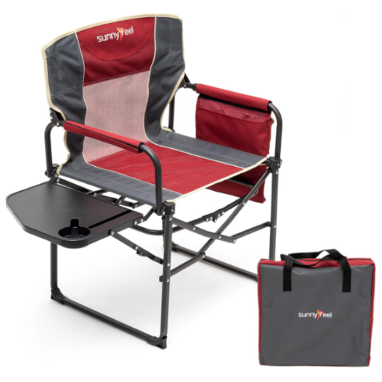 Sunnyfeel camping directors chair with side table for $63