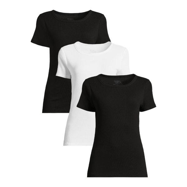 3-count Time and Tru women's rib tees for $7 - Clark Deals