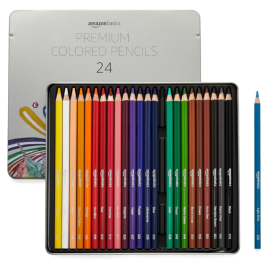 Amazon Basics 24-count premium colored pencils for $5