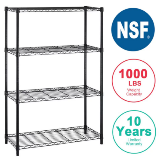 BestOffice 4-shelf wire shelving unit for $38