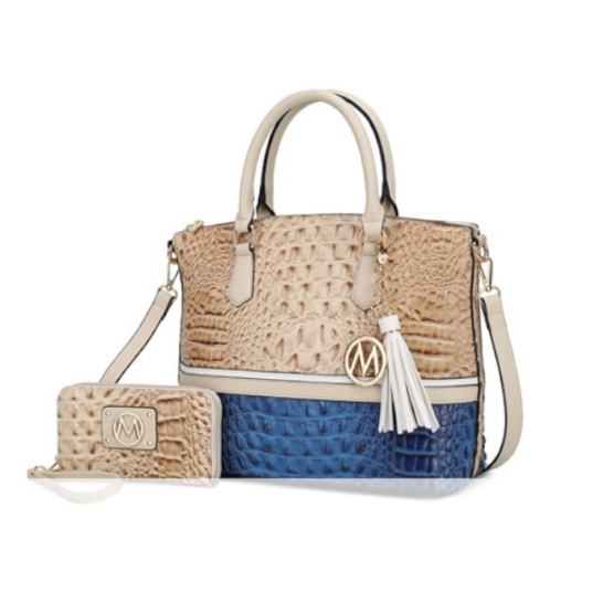 MFK Collection Autumn crocodile skin tote bag with wallet by Mia k for $45