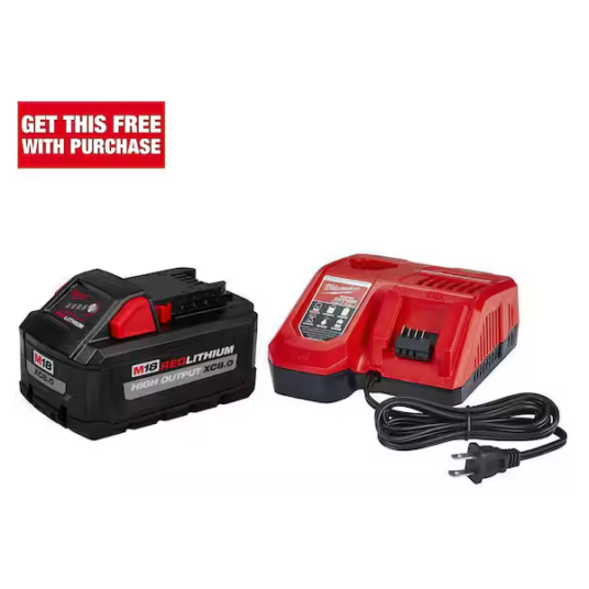Milwaukee M18 Lithium-Ion 18V high-output starter kit with battery and charger for $199