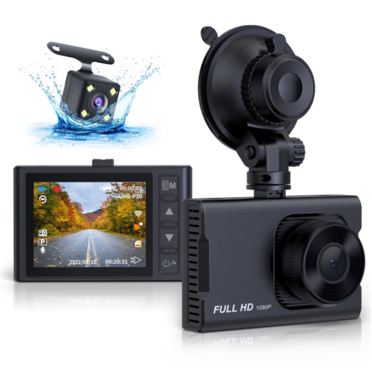 Nexpow front and rear 1080p dash cam with night vision for $40