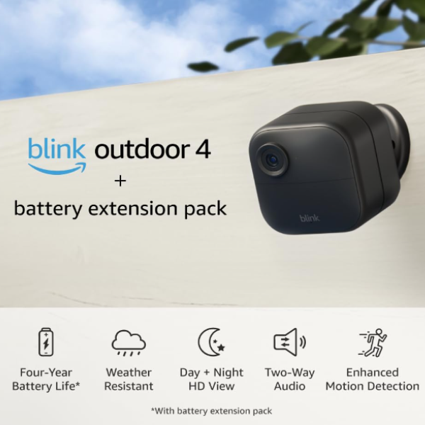 Prime members: Blink Outdoor Gen 4 kit with battery extension pack for $50