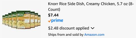 Kors Rice Knorr Rice Side Dish Creamy Chicken flavor 8-count for $7 - Clark Deals