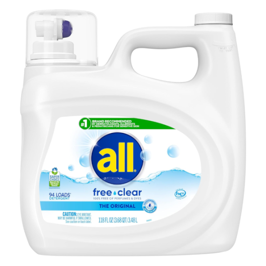 118-oz All Free & Clear liquid laundry detergent for $11