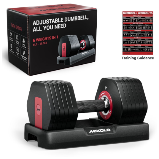 Mikolo 26.5-lb. adjustable dumbbell set for $50